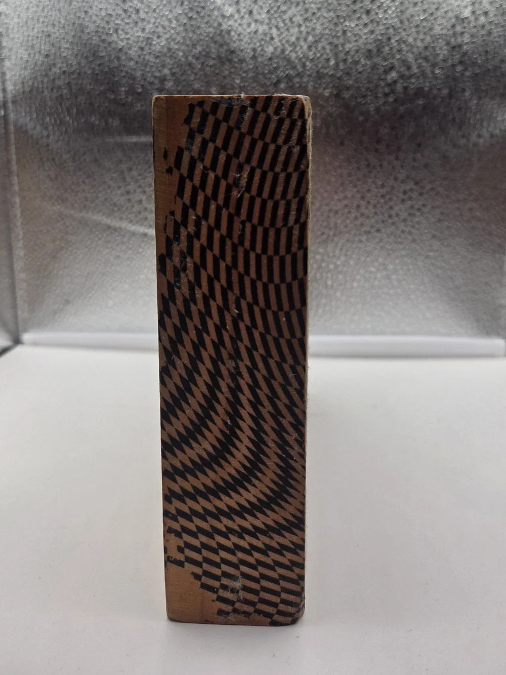 Handmade Op Art / psychedelic geometric wooden decorative art piece